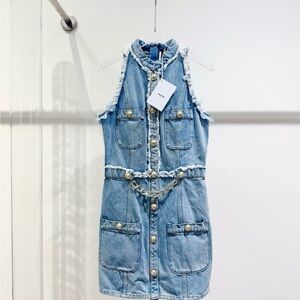 🚩steal Authentic Balmain Blue Denim Dress